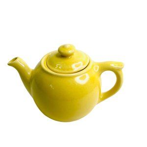 Single Serve Teapot or Cream Pitcher Yellow Stoneware 5" x 4"